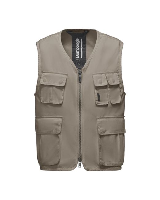 Bomboogie Gray Vests for men