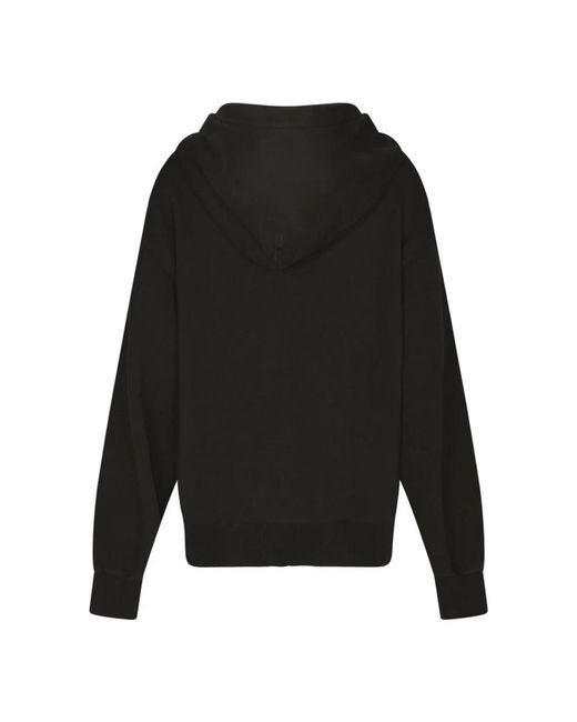 Maison Margiela Hoodies & Sweatvesten ,Zwart ,Katoen Hooded Sweatshirt Met Rits in het Black