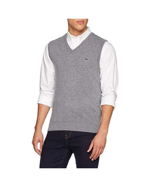 Lacoste Gray Sleeveless Knitwear for men