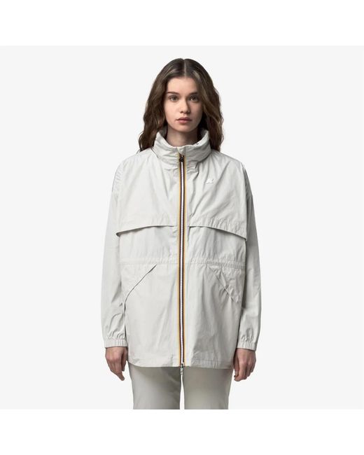 K-Way Jassen ,Grijs ,Polyester Aubeline Memory Touch Jacket in het Gray