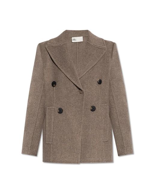 Tory Burch Brown Double-Breasted Coats
