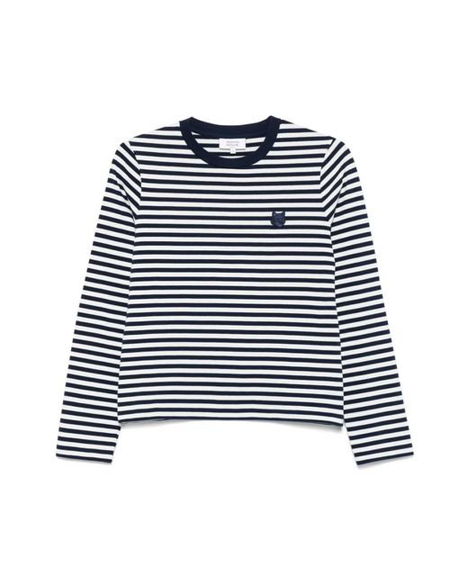 Maison Kitsuné Blue Long Sleeve T-Shirts