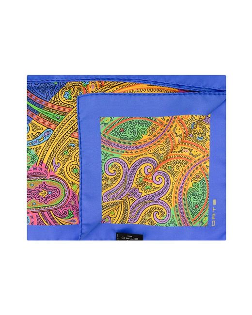 Etro Blue Silky Scarves