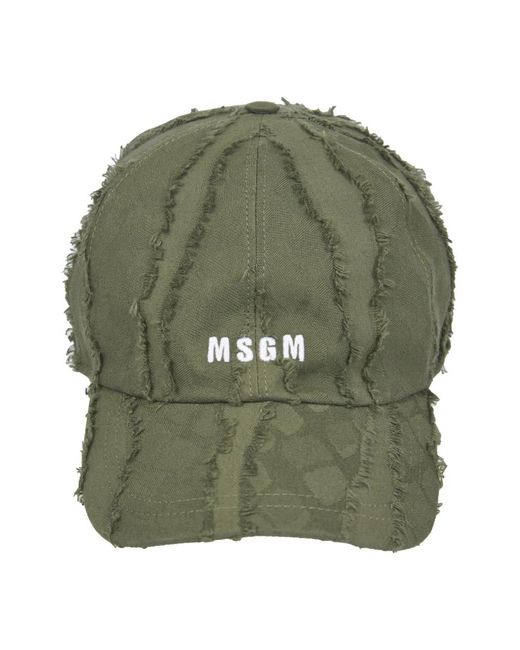 MSGM Green Caps for men
