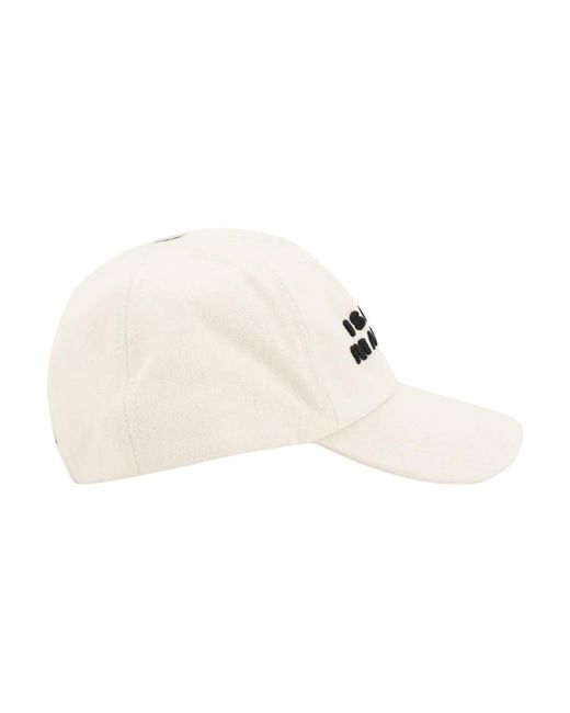 Isabel Marant White Bestickte Logo Baseballkappe