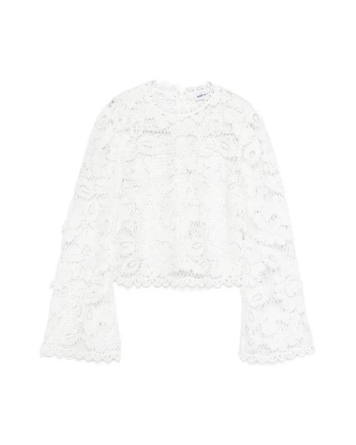 Long Sleeve Tops Self-Portrait de color White