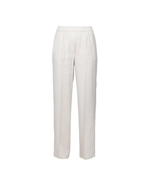 8pm White Straight Trousers