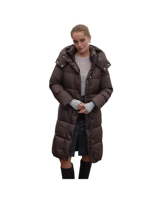 ESTRO Jassen ,Bruin ,Polyester Knielange Donsjas in het Black