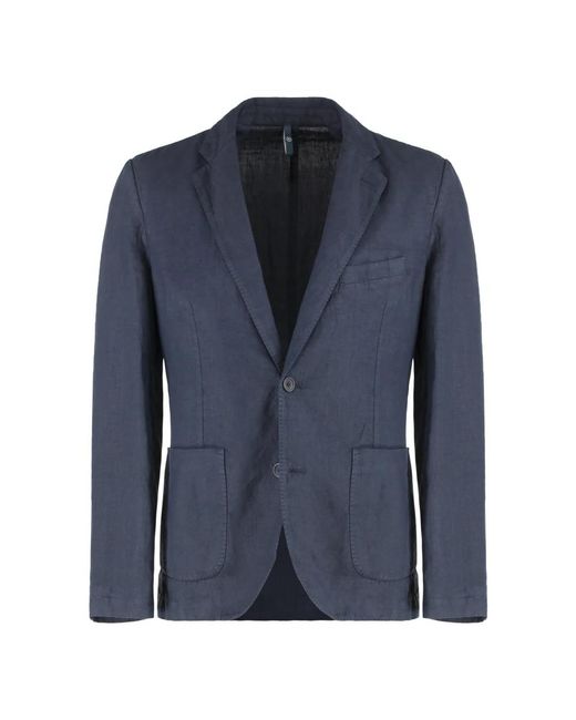 120% Lino Blue Blazers for men