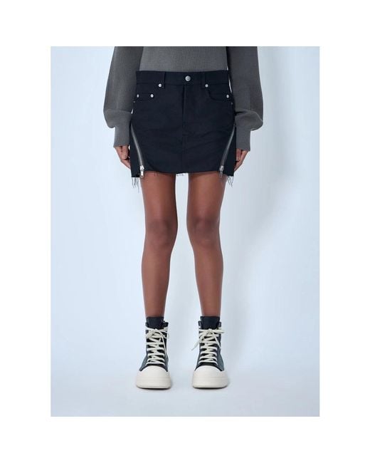Rick Owens Black Denim Skirts