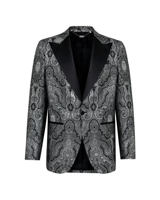 Billionaire Jassen ,Grijs ,Polyester Blazer Super Slim Fit Paisley in het Black voor heren
