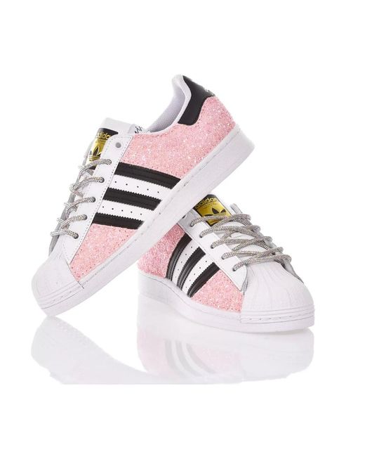 Adidas Pink Maßgeschneiderte Damen Weiße Sneakers