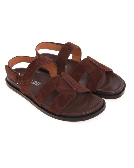 Bibi Lou Brown Flat Sandals