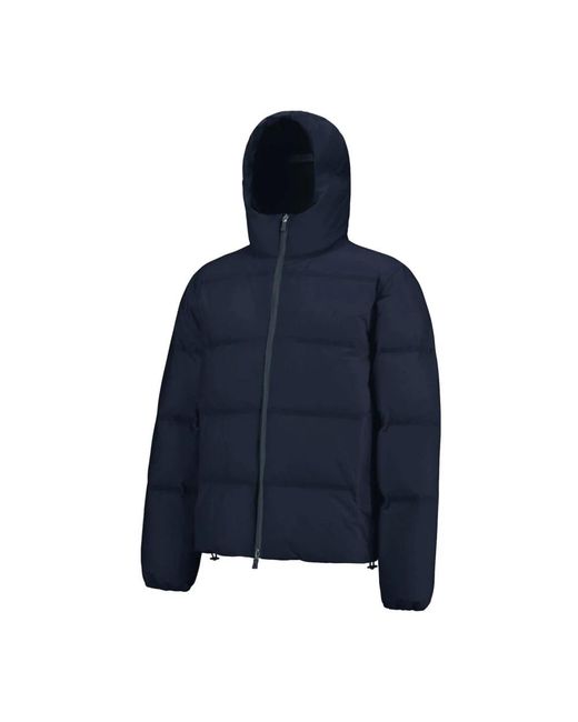 Herno Jassen ,Blauw ,Polyester Impact Hooded Zip-Up Puffer Jacket in het Blue voor heren