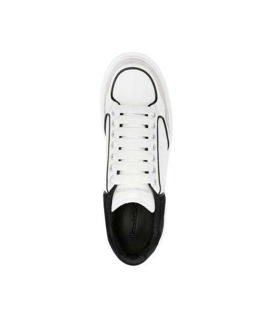 Alexander McQueen Weiße oversized sneakers mit wildleder-elementen in White für Herren