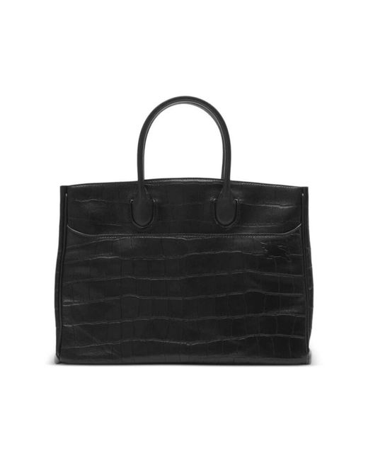 Burberry Black Handtasche Mit Krokodilleder-Effekt