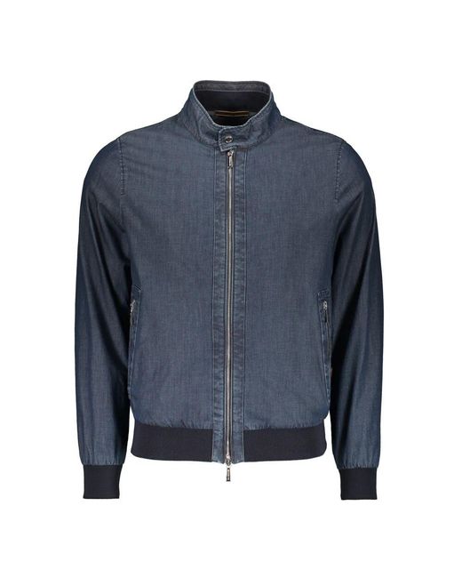 Moorer Wasserdichte Bomberjacke Aus Technischem Stoff in Blue für Herren