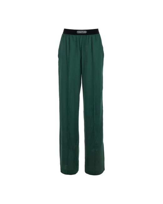 Pantalón pj de seda satinada verde Tom Ford de color Green