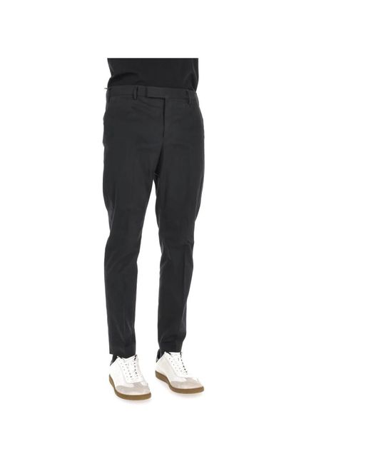 PT Torino Black Slim-Fit Trousers for men