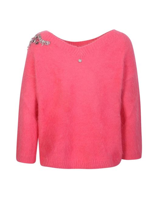 Liu Jo Pink Round-Neck Knitwear