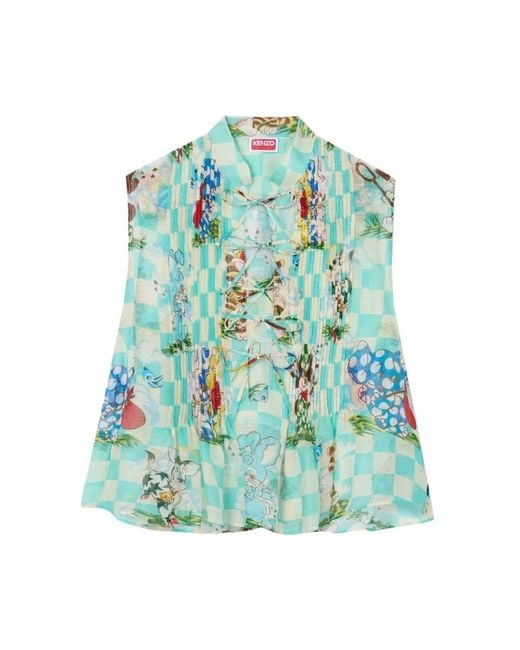 KENZO Green Sleeveless Tops