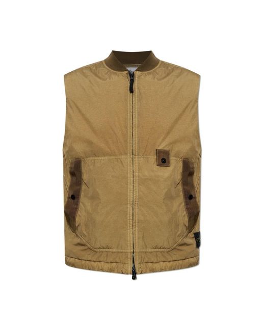Stone Island Geïsoleerd Vest Met Zakken in het Green voor heren