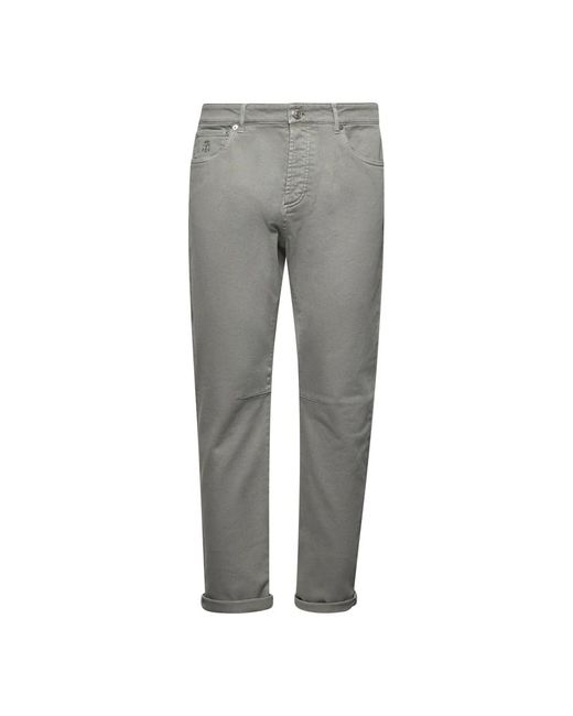 Slim-Fit Jeans di Brunello Cucinelli in Gray da Uomo