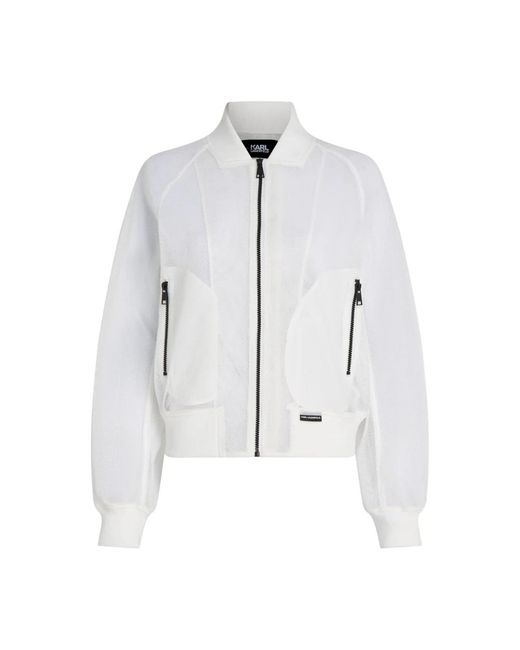 Karl Lagerfeld White Bomber jackets