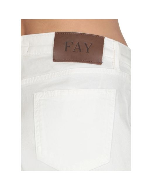 Trousers > cropped trousers Fay en coloris White