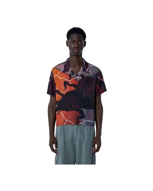 Brain Dead Red Short Sleeve Shirts for men