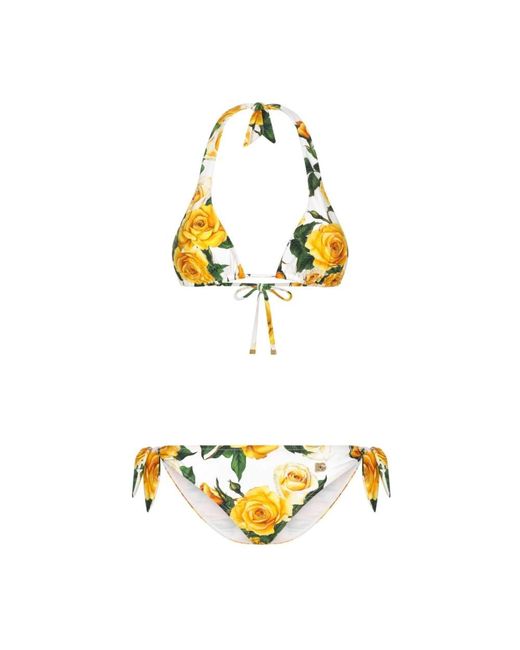 Dolce & Gabbana Yellow Triangle Bikini
