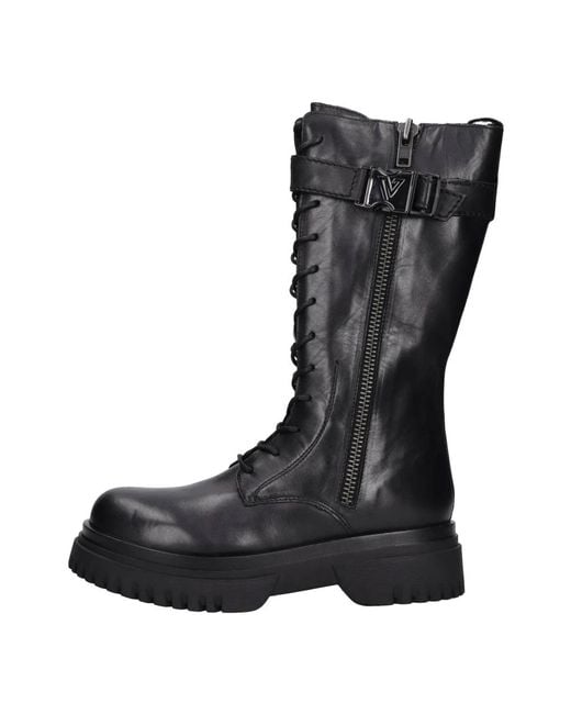 Emanuélle Vee Black Lace-Up Boots
