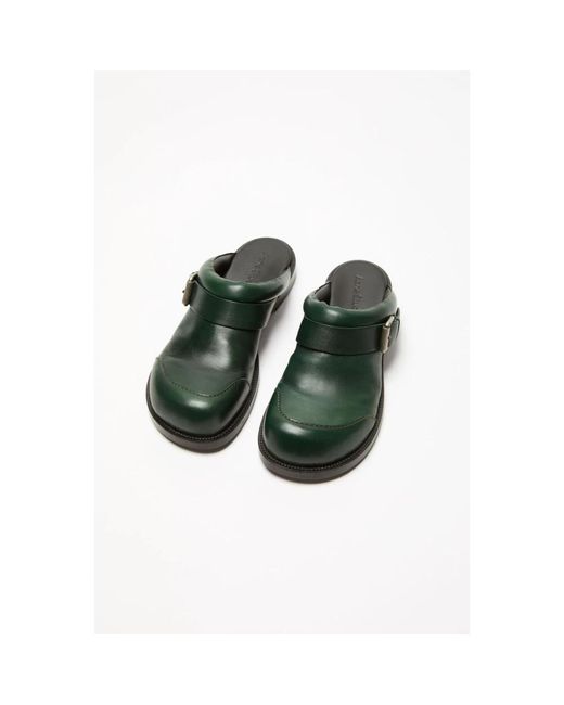 Acne Green Mules