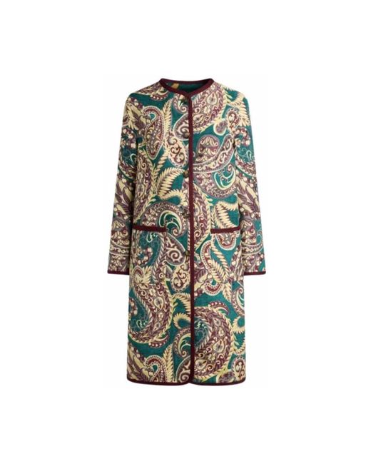 Etro Jassen ,Veelkleurig ,Single-Breasted Coats in het Green