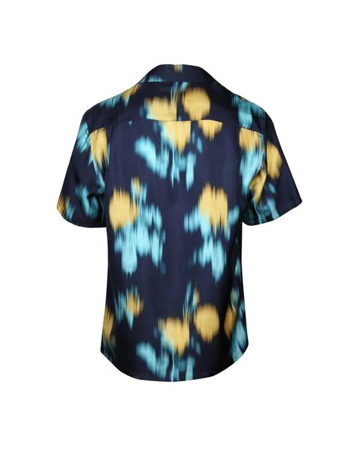 Lanvin Seidenhemd mit bowling-print in Blue für Herren