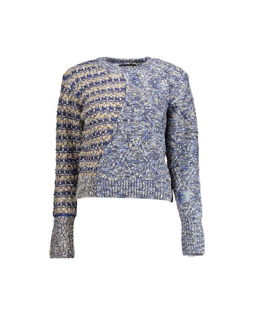 Round-Neck Knitwear Desigual en coloris Blue