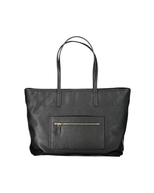 Guess Black Schwarze Damenhandtasche Mit Doppelgriffen