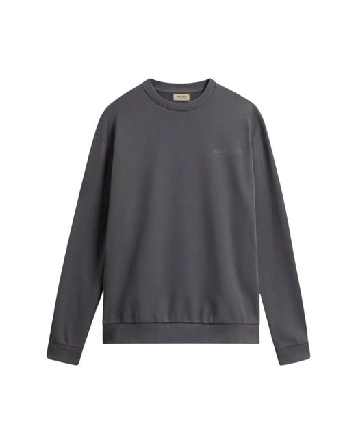 Woolrich Macro Logo Crewneck in het Gray voor heren