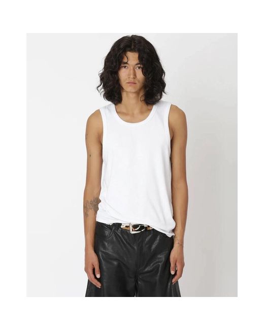 Won Hundred White Sleeveless Tops for men
