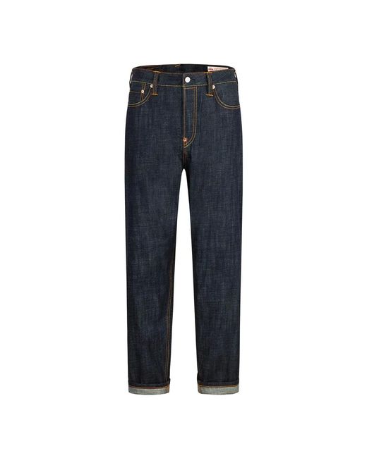Evisu Blue Straight Jeans for men
