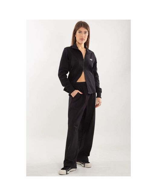 Y-3 Hoodies & Sweatvesten ,Zwart ,Polyester 3-Stripes Trainingsjack in het Black