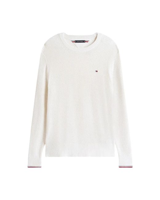 Tommy Hilfiger White Round-Neck Knitwear for men