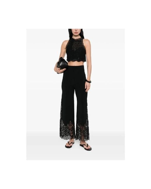 Ermanno Scervino Black Wide Trousers