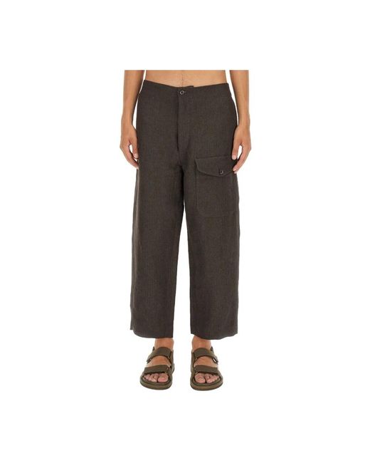 Uma Wang Gray Straight Trousers for men
