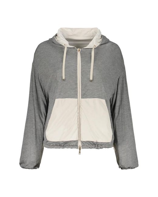 Herno Hoodies & Sweatvesten ,Grijs ,Hooded Long Sleeve Jacket in het Gray