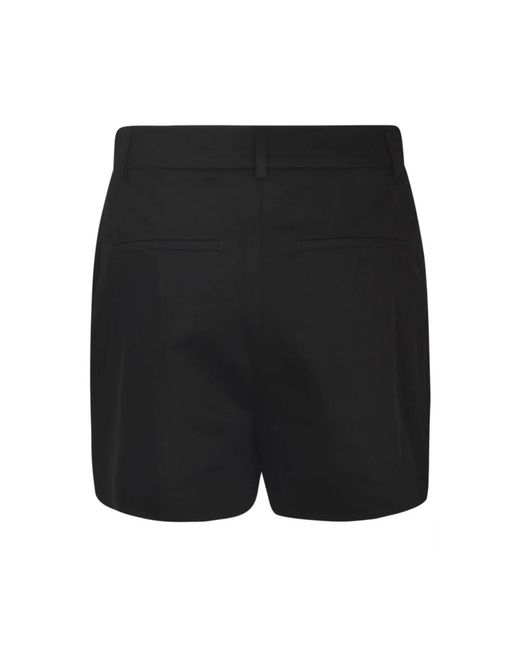 Sportmax Black Schwarze baumwollmischung twill shorts