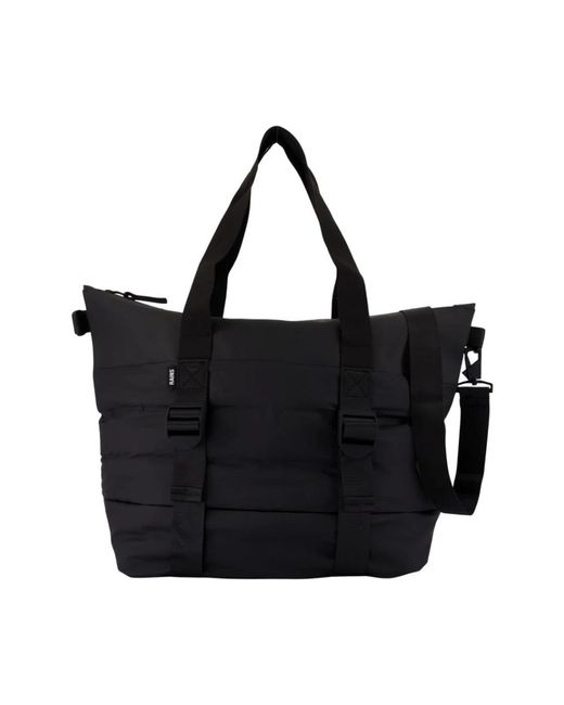Rains Black Schwarze Mix Tote Tasche Mini Shopper