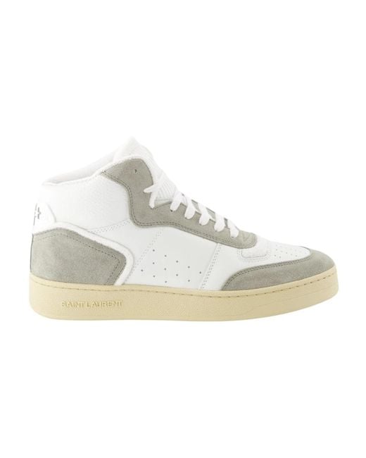 Saint Laurent Schoenen ,Wit ,Suède Bicolor Leren En Suède Sneakers in het White voor heren