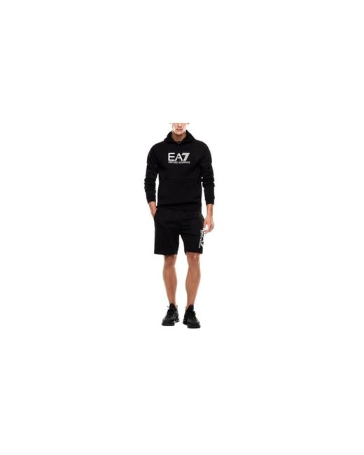 EA7 Black Hoodies for men