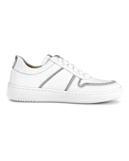 Gabor White Weiße Leder Low Top Sneakers